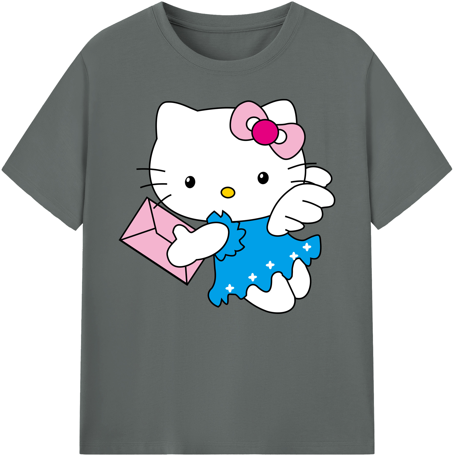 （画像用） Hello Kitty ハローキティ 綿100％ メンズ半袖Tシャツ｜肌触りやわらか＆通気性